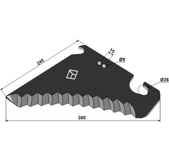 Lame pour presse à balle NEW HOLLAND 84038525 adaptable - Blacksteel©