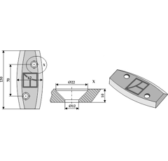 Couteau pour mélangeuse LOGIFEED & R.M.H. 553042000 adaptable - Blacksteel©