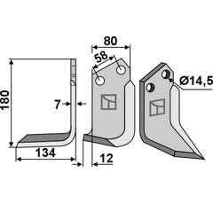 Lame gauche pour Fraise/Rotavator CELLI 422513 adaptable 