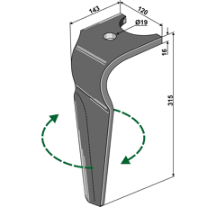 Kreiseleggenzinken - rechts RH135R Kuhn Nachbau