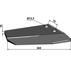 Flügelschar rechts für LEMKEN 3374416 Nachbau