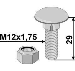 Boulon à tête bombée 29 mm adaptable - BlackSteel©