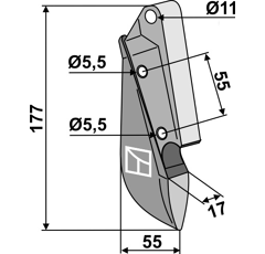 Soc pour semoir HASSIA 3378100 adaptable - BlackSteel©