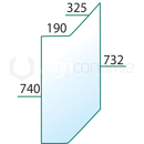 Vitre de coin droite pour machine agricole FIAT 5154093 adaptable