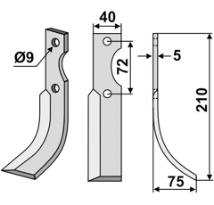Fräsmesser - rechts 90058363 Hako by Muzzi