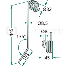 Striegelzinken 445 mm HATZENBICHLER 93007 - Nachbau