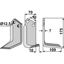 Fräsmesser Rechts 175 x 70 Forigo-Roteritalia, Sovema Nachbau