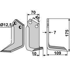 Fräsmesser Rechts 175 x 70 Forigo-Roteritalia, Sovema Nachbau