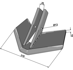 Flügelschar Kockerling - 506015  - 310x10 mm geschweisst Nachbau