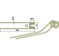 Dent de fenaison pour andaineur KRONE 00 268 405 0 adaptable - BlackSteel©