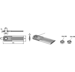 Couteau lisse pour moissonneuse-batteuse CLAAS 0007558740 adaptable - BlackSteel©