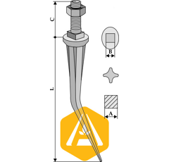 Konischer Kultizinken mit Flügeln 240 mm Nachbau  
