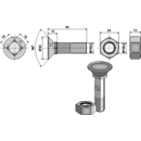 Pflugschraube M16x2x40 und Sechskantmutter Lemken Nachbau