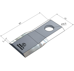 KM-Klinge links 107x45x4 mm LochØ: 18 25 mm 853819N New Holland Nachbau 