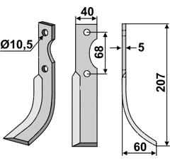 Fräsmesser Rechts 207 x 40 Benassi Nachbau
