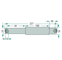 Piton catégorie 2-3 - Ø 25 mx 227 mm adaptable