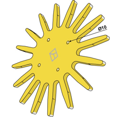 Étoile à doigts 370mm pour bineuse KULT KRESS K.FH 99207IM adaptable - BlackSteel©