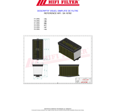Filtre à air adaptable HIFI FILTER SA16782