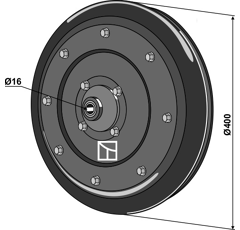Roue complète Ø 400 mm pour semoir MONOSEM 65003097 adaptable - BlackSteel©