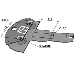 Gleitkufe für Mähwerk KUHN 56801400 Nachbau