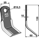 Couteau-Y pour broyeur 130x50mm AGRICOM adaptable - Blacksteel©