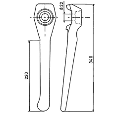 Dent droite goutte d'eau pour herse rotative LELY 116990112 adaptable
