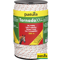Corde tressée tornado xxl 200 - 500 m blanc / rouge - PATURA