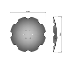 Disque crénelé ∅460x5 pour déchaumeur LEMKEN 3490471 adaptable