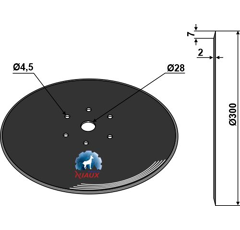 Disque lisse Ø300x2 mm pour semoir FIONA 4.137.003 adaptable - Blacksteel©