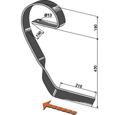 Schleppzinken  RE 60x10 KÖCKERLING 506219 Nachbau  