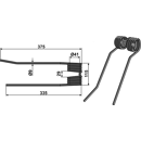 Dent droite de fenaison pour andaineur 40251 adaptable - BlackSteel©