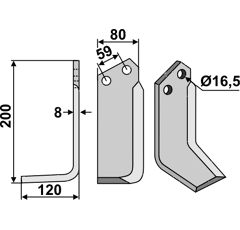 Fräsmesser - links RAB04L Rabe Nachbau