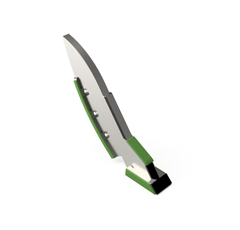 Pointe pour fissurateur avec plaquettes carbure et rechargement ALPEGO adaptable