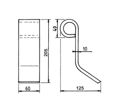 Couteau coudé de broyeur Nicolas 36015002 adaptable