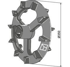 Rueda crosskill Ø 350 mm para rodillo R18223210 adaptable