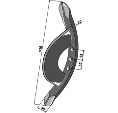 Grubberschar - 530 x 50 mm Väderstad Nachbau 101VAD20