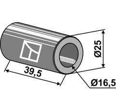 Entretoise 39,5x16,5 pour broyeur KVERNELAND adaptable - Blacksteel©
