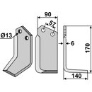 Fräsmesser Rechts 170 x 90 Howard HOW17R Nachbau