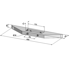 Pointe de soc 490 mm pour cultivateur QUIVOGNE adaptable