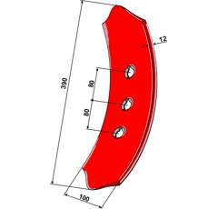 Pottinger - 965.50.065.0 - Soc lame droit- 390x100x12 mm adaptable