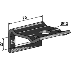 Halter für Zinken 40x12 - 40x15