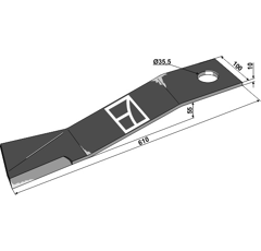 Couteau pour broyeur MC CONNEL 00764665 adaptable - Blacksteel©