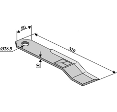 Couteau gauche pour broyeur SCHMIDT 159059-5 adaptable - Blacksteel©