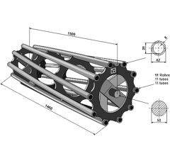Rouleau tube pour rouleau packer 1500 mm adaptable - BlackSteel©