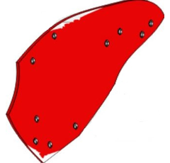 Versoir gauche 14’’/16'' pour charrue KVERNELAND KK063215 adaptable - BlackSteel©