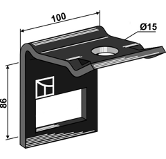 Halter für Zinken 70x12 - 70x70 - Bohrung 15