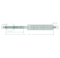 Vérin à gaz STABILUS 150 - 370 mm 1900 N adaptable