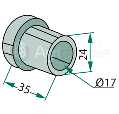 Entretoise 35x17 pour broyeur NOREMAT adaptable
