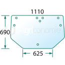 Vitre arrière pour machine agricole JOHN DEERE ER047360 adaptable