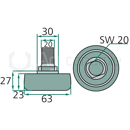 Roulement de piston pour presses à balles JOHN DEERE AE30220 - AE20220 - 688282 adaptable